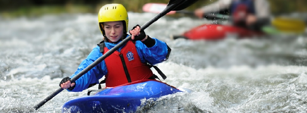Introduction to moving water kayaking on the River Brathay.  A great first Lake District river.